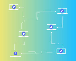 Cryptocurrency status networking style background vector