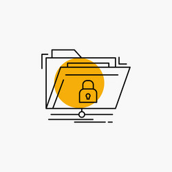 encryption files folder network secure line icon vector image