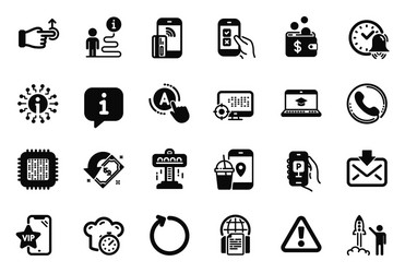 Set of technology icons related to loop vector