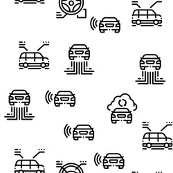 smart car technology seamless pattern vector