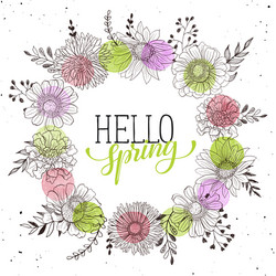 Spring Wreath Card vector