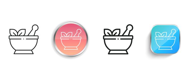 herbal icon thin linear regular and button style vector image
