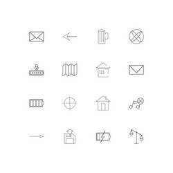 Web applications linear thin icons set outlined vector