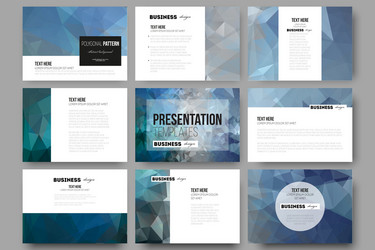 Set of 9 templates for presentation slides vector