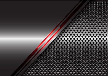 Red triangle silver arrow on black hexagon mesh Vector Image