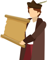 man christopher columbus with parchment style vector image