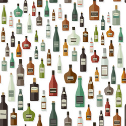 bottles pattern of drinks vector