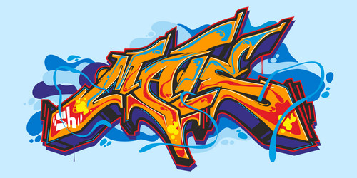 isolated abstract urban graffiti street art style vector