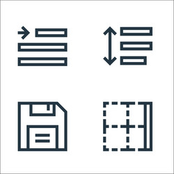 Text editor line icons linear set quality vector