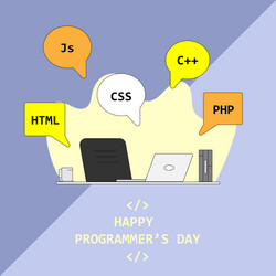 Happy programmers day template background for web vector