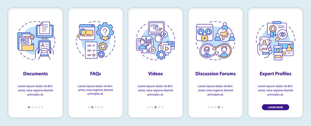 Knowledge Management Icons - App UI vector image