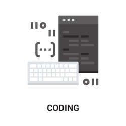program coding flat icon design concept vector image
