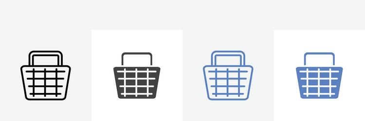 shopping basket icon set use for web ui or app vector image