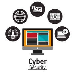 cyber security technology data computer vector image