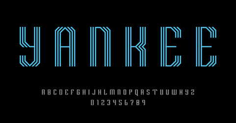 set of alphabets font letters and numbers vector image