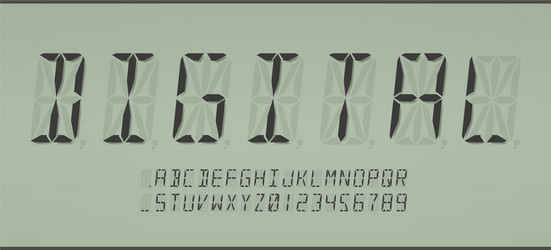 16-Segment LCD Font - Calculator Style vector image