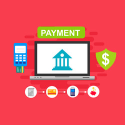 concept online and mobile payments for web page vector