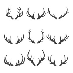 Golden Deer Horn Silhouettes Royalty Free Vector Image