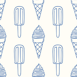fun ice cream pattern featuring various cones vector image