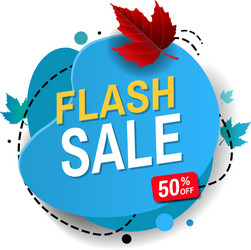 Mega sale banner with leaves isolated white vector