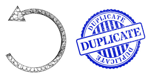 scratched duplicate stamp seal and network rotate vector image