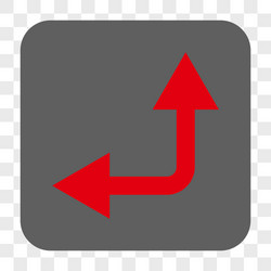 bifurcation arrow left up rounded square button vector image