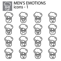 creative icon set - boy man emoticons Vector Image