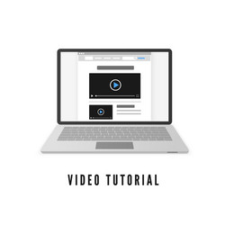 Laptop Tutorial with Website Display vector image