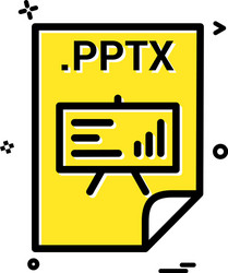 Pptx application download file files format icon vector