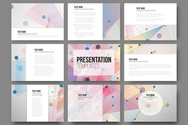 Set of 9 templates for presentation slides vector