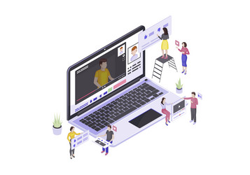 Vlogging isometric vector