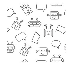 chat bot and bubble seamless pattern vector