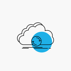 cloud syncing sync data synchronization line icon vector image