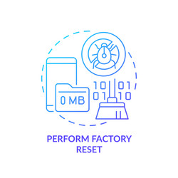 Perform factory reset turquoise concept icon Vector Image
