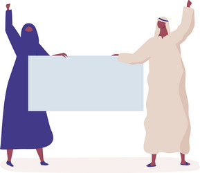 two muslim activists a woman wearing hijab Vector Image