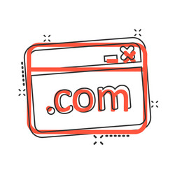 Website domain icon in comic style com internet vector