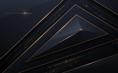 abstract black and gold triangle shape background vector image