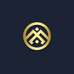 abstract geometry shape line gold logo vector