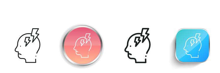 depression icon thin linear regular and button vector image