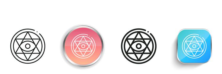 hexagram icon thin linear regular and button vector image
