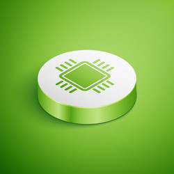 isometric computer processor with microcircuits vector