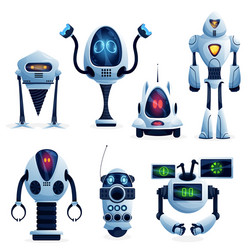 Robot future android and bot cartoon characters vector