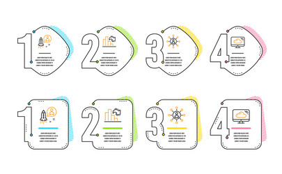 decreasing graph networking and startup icons set vector image