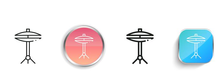 hi hat icon thin linear regular and button style vector image