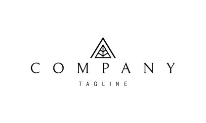 logo with an abstract image of a pine tree vector image