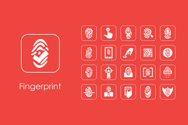 Set of fingerprint simple icons vector