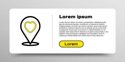 line map pointer with heart icon isolated on white vector image