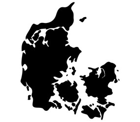 Abstract silhouette denmark simple map Royalty Free Vector