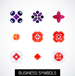 modern abstract geometric business icons icon set vector