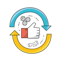 technology data process to teamwork development vector image